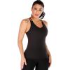 imageRUNNING GIRL Yoga Tank Tops for Women Built in Shelf Bra BC Cups Strappy Back Activewear Workout Compression TopsDblack