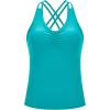 imageRUNNING GIRL Yoga Tank Tops for Women Built in Shelf Bra BC Cups Strappy Back Activewear Workout Compression TopsDelectric Green