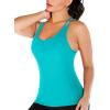 imageRUNNING GIRL Yoga Tank Tops for Women Built in Shelf Bra BC Cups Strappy Back Activewear Workout Compression TopsDelectric Green