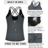 imageRUNNING GIRL Yoga Tank Tops for Women Built in Shelf Bra BC Cups Strappy Back Activewear Workout Compression TopsDgrey