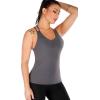 imageRUNNING GIRL Yoga Tank Tops for Women Built in Shelf Bra BC Cups Strappy Back Activewear Workout Compression TopsDgrey