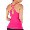 imageRUNNING GIRL Yoga Tank Tops for Women Built in Shelf Bra BC Cups Strappy Back Activewear Workout Compression TopsDhot Pink