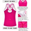 imageRUNNING GIRL Yoga Tank Tops for Women Built in Shelf Bra BC Cups Strappy Back Activewear Workout Compression TopsDhot Pink