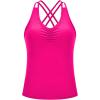 imageRUNNING GIRL Yoga Tank Tops for Women Built in Shelf Bra BC Cups Strappy Back Activewear Workout Compression TopsDhot Pink