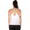 imageRUNNING GIRL Yoga Tank Tops for Women Built in Shelf Bra BC Cups Strappy Back Activewear Workout Compression TopsDwhite