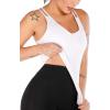 imageRUNNING GIRL Yoga Tank Tops for Women Built in Shelf Bra BC Cups Strappy Back Activewear Workout Compression TopsDwhite