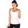 imageRUNNING GIRL Yoga Tank Tops for Women Built in Shelf Bra BC Cups Strappy Back Activewear Workout Compression TopsDwhite