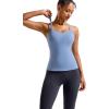 imageRUNNING GIRL Yoga Tank Tops for Women Built in Shelf Bra BC Cups Strappy Back Activewear Workout Compression TopsWlight Blue