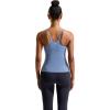 imageRUNNING GIRL Yoga Tank Tops for Women Built in Shelf Bra BC Cups Strappy Back Activewear Workout Compression TopsWlight Blue