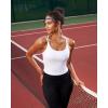 imageRUNNING GIRL Yoga Tank Tops for Women Built in Shelf Bra BC Cups Strappy Back Activewear Workout Compression TopsZbright White