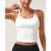 imageRUNNING GIRL Yoga Tank Tops for Women Built in Shelf Bra BC Cups Strappy Back Activewear Workout Compression TopsZbright White