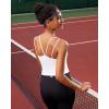 imageRUNNING GIRL Yoga Tank Tops for Women Built in Shelf Bra BC Cups Strappy Back Activewear Workout Compression TopsZbright White
