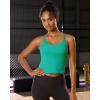 imageRUNNING GIRL Yoga Tank Tops for Women Built in Shelf Bra BC Cups Strappy Back Activewear Workout Compression TopsZgreen