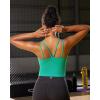 imageRUNNING GIRL Yoga Tank Tops for Women Built in Shelf Bra BC Cups Strappy Back Activewear Workout Compression TopsZgreen