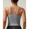 imageRUNNING GIRL Yoga Tank Tops for Women Built in Shelf Bra BC Cups Strappy Back Activewear Workout Compression TopsZgrey