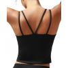 imageRUNNING GIRL Yoga Tank Tops for Women Built in Shelf Bra BC Cups Strappy Back Activewear Workout Compression TopsZjet Black