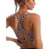 imageRUNNING GIRL High Impact Sports Bras for WomenSquare Neck High Support Bra Moulded Cup Racerback Workout BraYpink Leopard