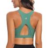 imageRUNNING GIRL High Impact Sports Bras for WomenSquare Neck High Support Bra Moulded Cup Racerback Workout BraZgreen