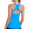 imageRUNNING GIRL Workout Tank Tops with Built in Bras for WomenCompression Shirt Strappy Back Athletic Yoga TopsAbright Blue