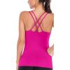 imageRUNNING GIRL Yoga Tank Tops for Women Built in Shelf Bra BC Cups Strappy Back Activewear Workout Compression TopsCamagenta Purple