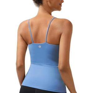 imageRUNNING GIRL Workout Tank Tops with Built in Bras for WomenCompression Shirt Strappy Back Athletic Yoga TopsYblue