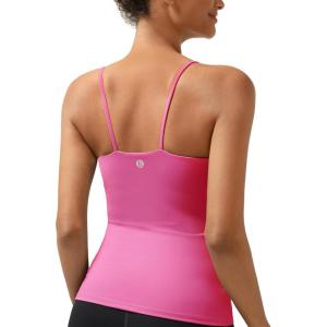 imageRUNNING GIRL Workout Tank Tops with Built in Bras for WomenCompression Shirt Strappy Back Athletic Yoga TopsYpink