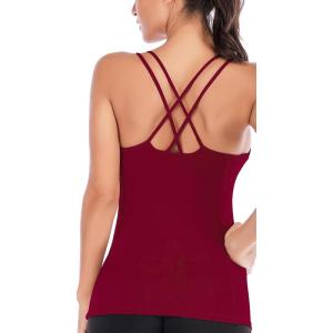 imageRUNNING GIRL Yoga Tank Tops for Women Built in Shelf Bra BC Cups Strappy Back Activewear Workout Compression TopsCred