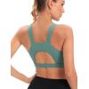 imageRUNNING GIRL High Impact Sports Bras for WomenRacerback Running Bra Workout Crop Tank Tops Longline Sports Bra Push upDdark Green
