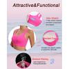 imageRUNNING GIRL High Impact Sports Bras for WomenRacerback Running Bra Workout Crop Tank Tops Longline Sports Bra Push upDhot Pink