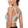 imageRUNNING GIRL High Impact Sports Bras for WomenRacerback Running Bra Workout Crop Tank Tops Longline Sports Bra Push upDice Grey