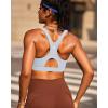 imageRUNNING GIRL High Impact Sports Bras for WomenRacerback Running Bra Workout Crop Tank Tops Longline Sports Bra Push upEicy Grey