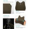 imageRUNNING GIRL Sports Bras for Women High Impact Seamless Ribbed Longline High Neck Workout Crop Tank TopsAarmy Green