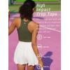 imageRUNNING GIRL Sports Bras for Women High Impact Seamless Ribbed Longline High Neck Workout Crop Tank TopsAarmy Green