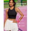 imageRUNNING GIRL Sports Bras for Women High Impact Seamless Ribbed Longline High Neck Workout Crop Tank TopsAblack
