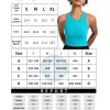 imageRUNNING GIRL Sports Bras for Women High Impact Seamless Ribbed Longline High Neck Workout Crop Tank TopsAteal Lagoon