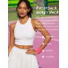 imageRUNNING GIRL Sports Bras for Women High Impact Seamless Ribbed Longline High Neck Workout Crop Tank TopsAwhite