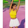 imageRUNNING GIRL Sports Bras for Women High Impact Seamless Ribbed Longline High Neck Workout Crop Tank TopsAyellow