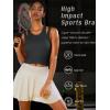 imageRUNNING GIRL Sports Bras for Women High Impact Seamless Ribbed Longline High Neck Workout Crop Tank TopsBblack