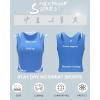 imageRUNNING GIRL Sports Bras for Women High Impact Seamless Ribbed Longline High Neck Workout Crop Tank TopsBbright Blue