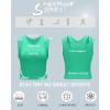 imageRUNNING GIRL Sports Bras for Women High Impact Seamless Ribbed Longline High Neck Workout Crop Tank TopsBbright Green