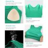 imageRUNNING GIRL Sports Bras for Women High Impact Seamless Ribbed Longline High Neck Workout Crop Tank TopsBbright Green