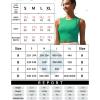 imageRUNNING GIRL Sports Bras for Women High Impact Seamless Ribbed Longline High Neck Workout Crop Tank TopsBbright Green