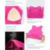 imageRUNNING GIRL Sports Bras for Women High Impact Seamless Ribbed Longline High Neck Workout Crop Tank TopsBhot Pink