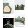 imageRUNNING GIRL Sports Bras for Women High SupportSeamless Ribbed Longline High Neck Sports Bra Racerback Padded Crop Top YogaAdark Green