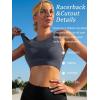 imageRUNNING GIRL Sports Bras for Women High SupportSeamless Ribbed Longline High Neck Sports Bra Racerback Padded Crop Top YogaAdark Grey