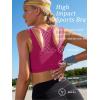 imageRUNNING GIRL Sports Bras for Women High SupportSeamless Ribbed Longline High Neck Sports Bra Racerback Padded Crop Top YogaAhot Pink