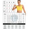 imageRUNNING GIRL Sports Bras for Women High SupportSeamless Ribbed Longline High Neck Sports Bra Racerback Padded Crop Top YogaAyellow