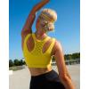 imageRUNNING GIRL Sports Bras for Women High SupportSeamless Ribbed Longline High Neck Sports Bra Racerback Padded Crop Top YogaAyellow