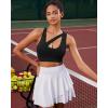 imageRUNNING GIRL Sports Bras for Women High SupportSeamless Ribbed Longline High Neck Sports Bra Racerback Padded Crop Top YogaBblack