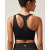 imageRUNNING GIRL Sports Bras for Women High SupportSeamless Ribbed Longline High Neck Sports Bra Racerback Padded Crop Top YogaBblack